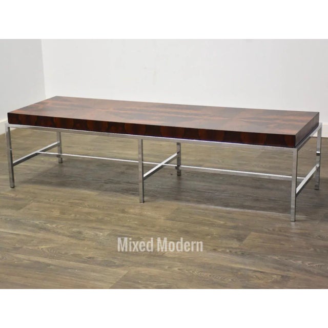Wood Rosewood & Chrome Mid-Century Modern Coffee Table For Sale - Image 7 of 7