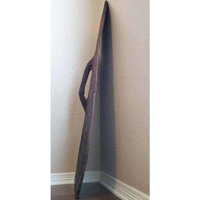 Wood Important Monumental Antique Oceanic Papuan Asmat Carved Wood War Shield For Sale - Image 7 of 13