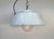 Industrial Grey Enamel Factory Pendant Lamp with Glass Cover, 1960s For Sale - Image 17 of 18