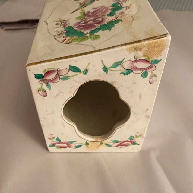 Chinese Antique Chinese Porcelain Famille Rose Opium Pillow For Sale - Image 3 of 8