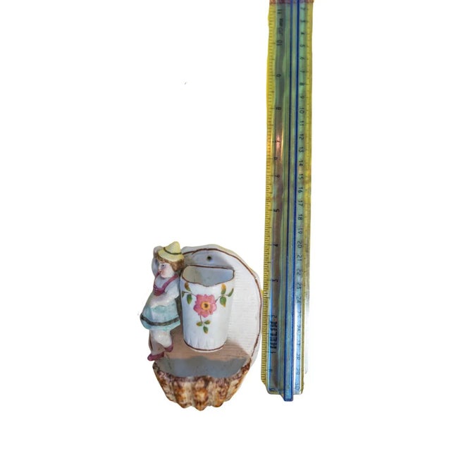 Late 19th Century Late 19th Century Hanging Painted Bisque Porcelain Match Striker / Holder For Sale - Image 5 of 9