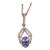 Tanzanite Pendant with Earth Mined Diamonds in Solid 14K Dual Tone Gold Oval 6x4mm For Sale