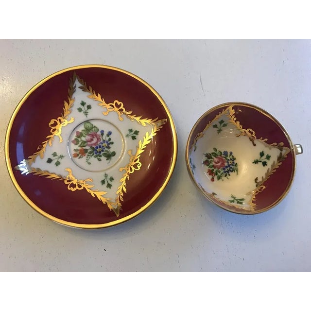 Porcelain Cup and Saucer from Bavaria, 1950s, Set of 2 For Sale - Image 9 of 11