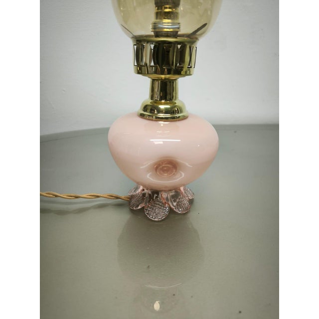 Gold Pink Murano Lamp with Amber Glass, 1950s For Sale - Image 8 of 11