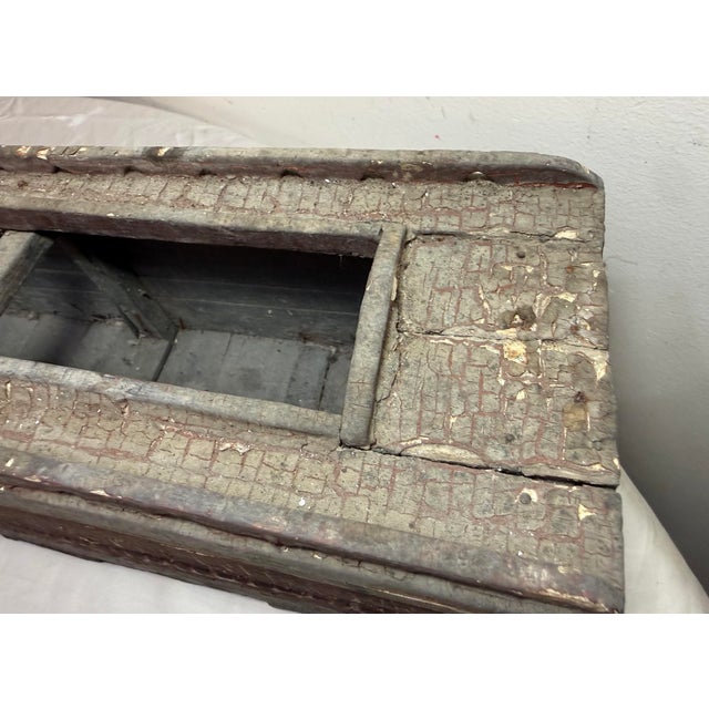 Brown Antique Early 19th Century Handmade Carved Polychrome Wooden Folk Art Model Boat For Sale - Image 8 of 18