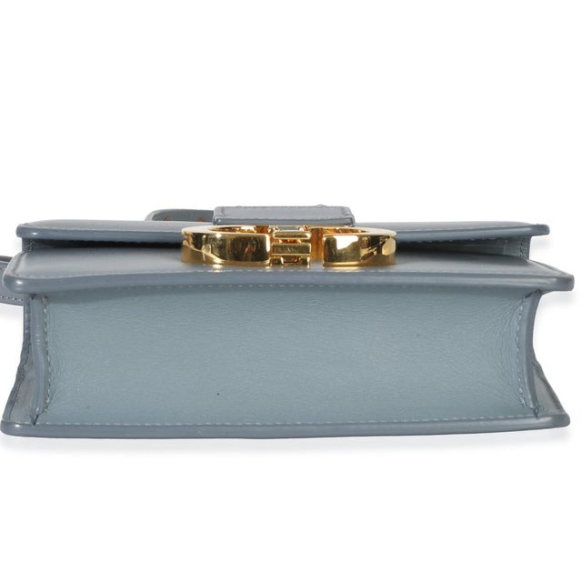 2020s Blue Smooth Box Calfskin Micro 30 Montaigne Flap Bag For Sale - Image 5 of 9