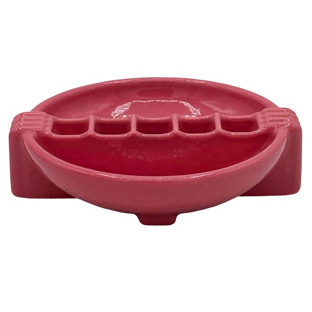 Pink Art Deco "Snuff-a-Rette " Ashtray by National Porcelain Company in Trenton, New Jersey. The ashtray features a...