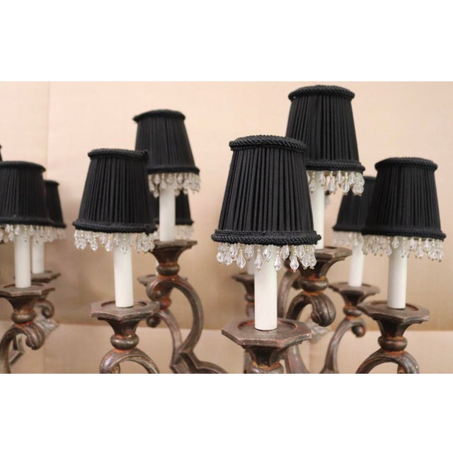 Glass Vintage Italian Mid-Century Hollywood Regency Candelabra Table Lamps - No. 500s Pair For Sale - Image 7 of 7