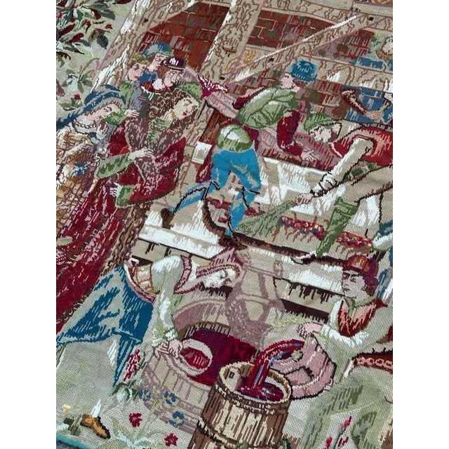 Vintage French Needlepoint Tapestry, 1970s For Sale - Image 17 of 18