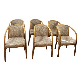 Vintage Armchairs from Baumann, France, 1980s, Set of 6 For Sale