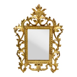 Antique Gilt Metal Vanity Mirror With Easel Stand For Sale