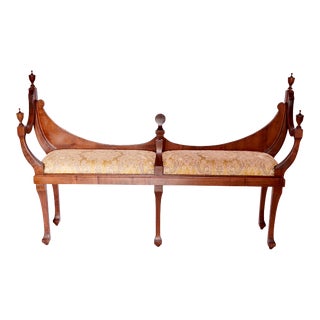 Mid 20th Century Mid Century Crescent Back Italian Bench For Sale