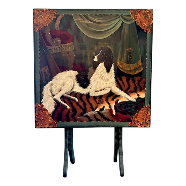 Late 20th Century Hand-Painted Folding Occasional Table in the English Country House Style For Sale