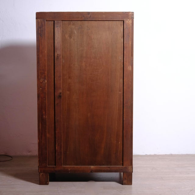 Italian Oak Wardrobe with Mirror, 1930s For Sale - Image 12 of 13