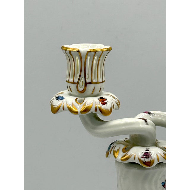 Vintage Herend Rothschild Bird Porcelain Two-Arm Candelabrum For Sale - Image 10 of 15