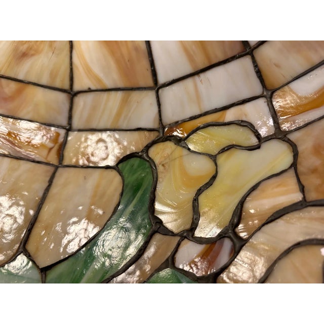 Tiffany Style Leaded Glass Chandelier For Sale - Image 9 of 13