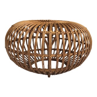 Franco Albini Rattan Pouf/Ottoman For Sale