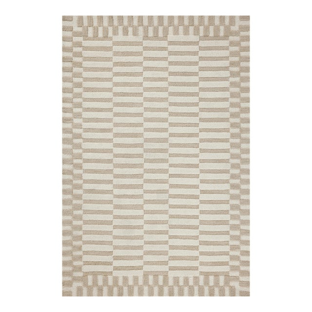 Chris Loves Julia x Loloi Bradley Ivory / Beige 9'-3" x 13' Area Rug For Sale