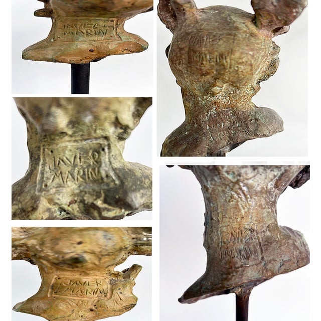 Late 20th Century Javier Marin Patinated Bronze Sculptures, Signed Set of 5, Mexico For Sale - Image 16 of 18