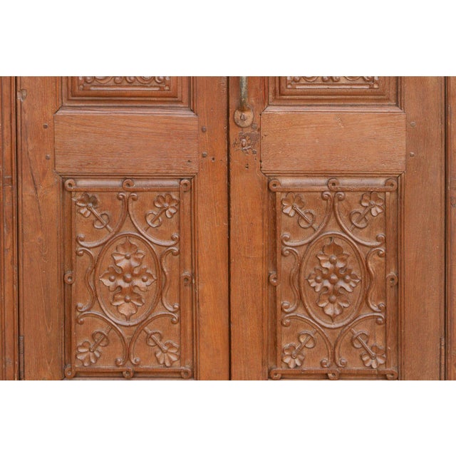 Wood 19th Century Carved Medallion Slim Cabinet For Sale - Image 7 of 12