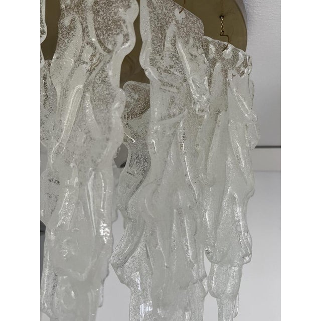 Mid-Century Italian Clear Murano Leaf Flushmount, 1970s For Sale - Image 16 of 17