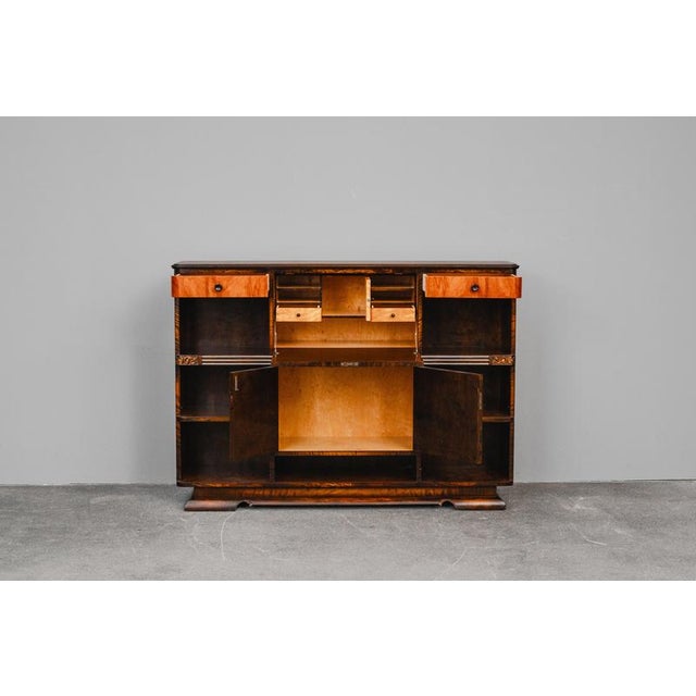 Art Deco Bookcase with Secretary Compartment in Birch and Walnut For Sale - Image 4 of 18
