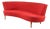 Mid-Century Scandinavian Curved Red Sofa For Sale
