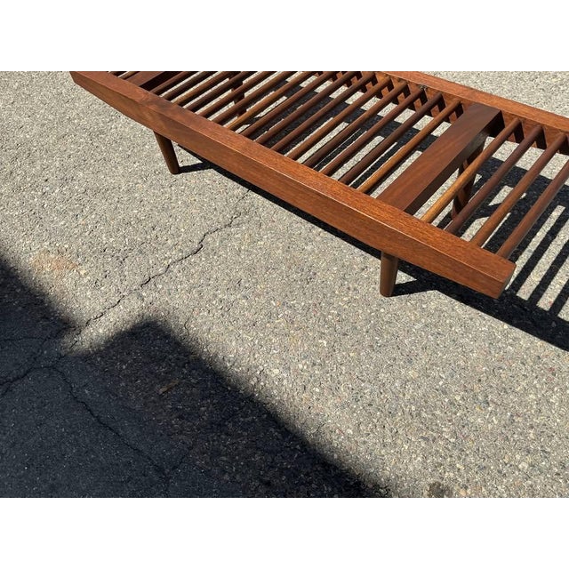 Mid-Century Modern Walnut Bench in Manner of Milo Baughman for Glenn of California For Sale - Image 3 of 7
