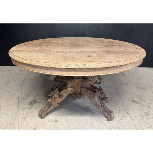 French Carved Oak Hunting Table, 1860 For Sale - Image 14 of 14