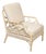 English Midcentury Bleached Faux Bamboo Lounge Chair with Upholstery For Sale