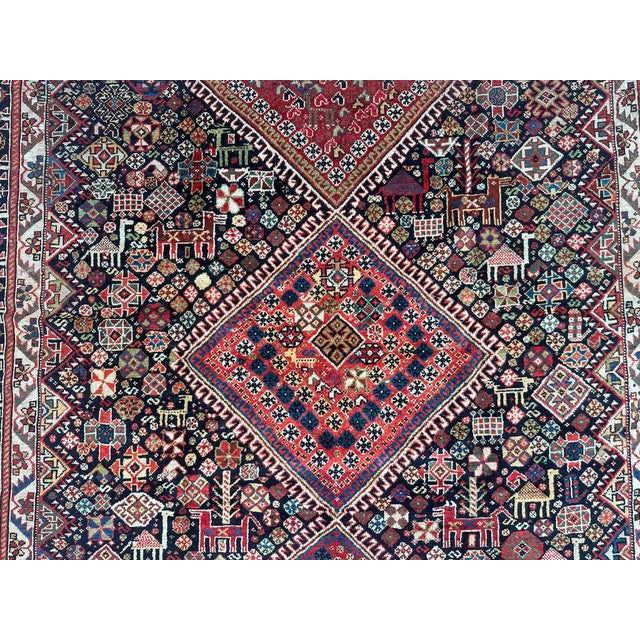Antique Tribal Oriental Animal Figures Rare Fine Weave Rug (Circa 1900–1910 - 5' 4'' X 8' 10'' For Sale - Image 4 of 13