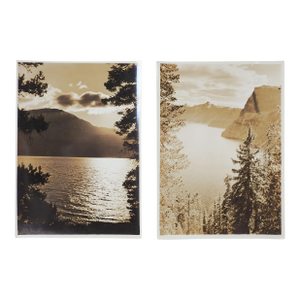 Early 20th Century Sepia Tone Lake Landscape Photographs - A Pair