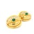 Gold Vintage 18k Yellow Gold Diamond and Emerald Cabochon Clip-on Earrings, Pair For Sale - Image 8 of 13