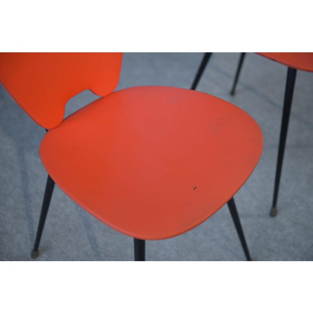 Set of Red Skai Chairs, 1960s For Sale - Image 12 of 18