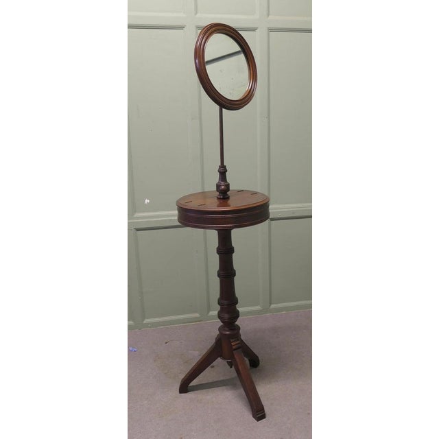 Victorian Telescopic Round Shaving Mirror on Stand For Sale - Image 3 of 7