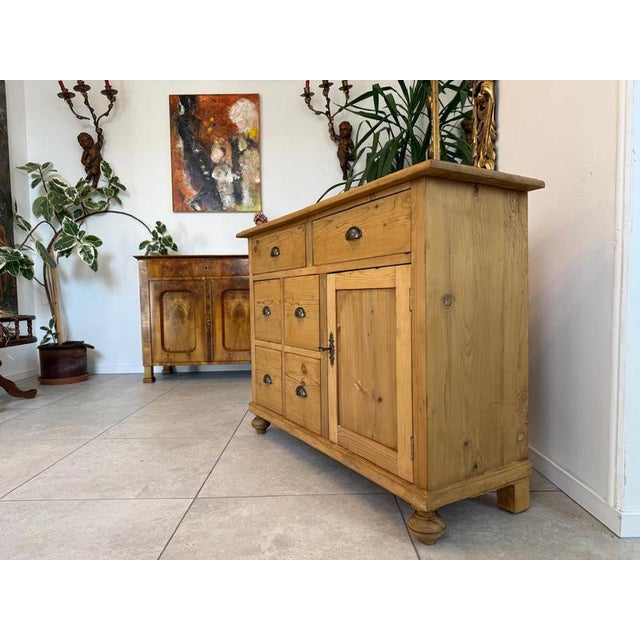 Art Nouveau Shop Chest in Spruce Softwood, 1890s For Sale - Image 9 of 12