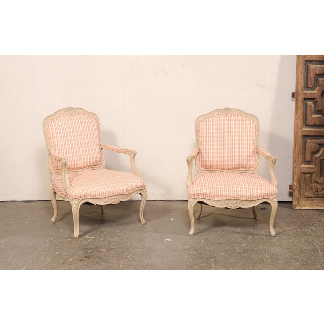 Mid 20th Century Mid 20th Century French Pair of Louis XV Style Fauteuils For Sale - Image 5 of 13