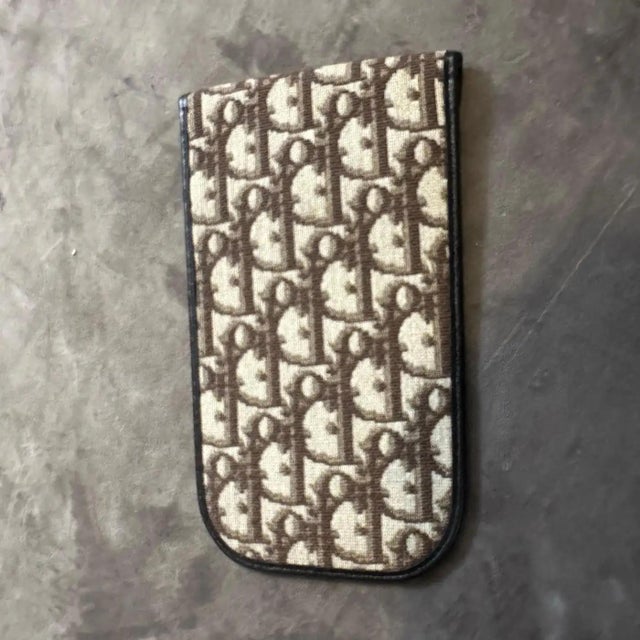 2010s 21st Century Leather and Logo Canvas Phone or Glasses Case by Christian Dior For Sale - Image 5 of 11