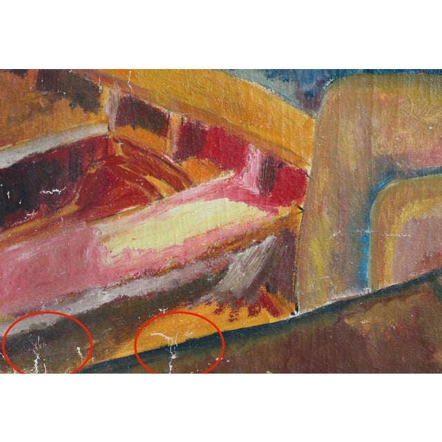 French School Artist, Young Woman at the Port of Sanary, Oil Painting on Canvas, Framed For Sale - Image 15 of 18