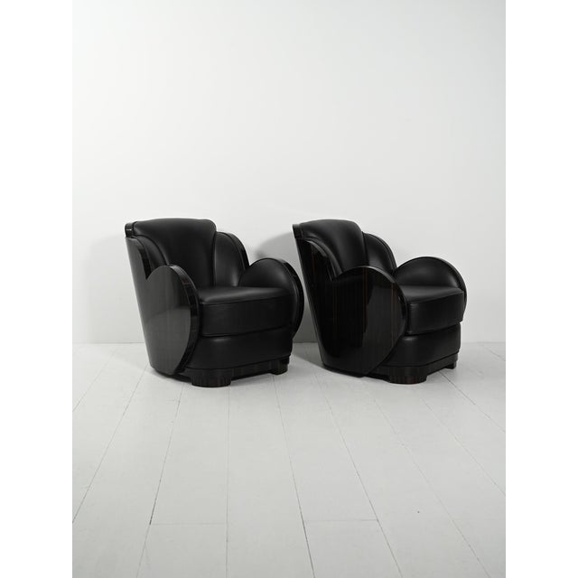 Art Deco Scandinavian Armchairs, 1980s, Set of 2 For Sale - Image 4 of 12