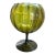 Avocado Green Empoli Optic Italian Glass Stemmed Bowl Vase For Sale