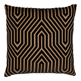 Schumacher x Mary McDonald Vanderbilt Velvet 24" Pillow in Tortoise For Sale