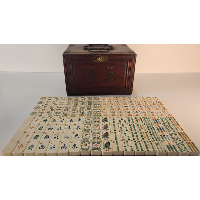 Stunning Antique Travel Mahjong Set From the 1920s For Sale - Image 11 of 17