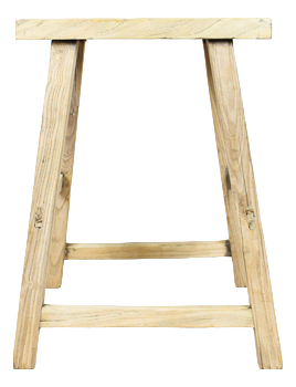 Vintage Rustic Stool in Elm