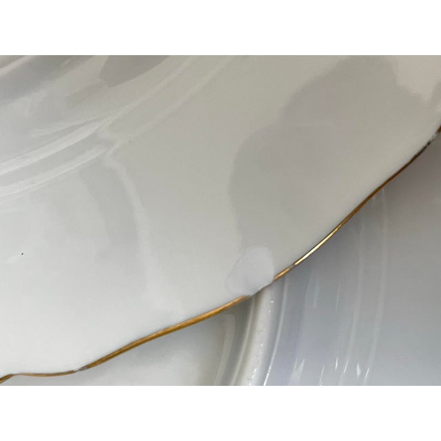 Heinrich & Co. 12 Heinrich Bavaria Germany Salad or Dessert Plates Scalloped Rim White and Gold For Sale - Image 4 of 6