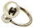 Chanel Gold CC Double Pearl Ring, Size 5.5 For Sale