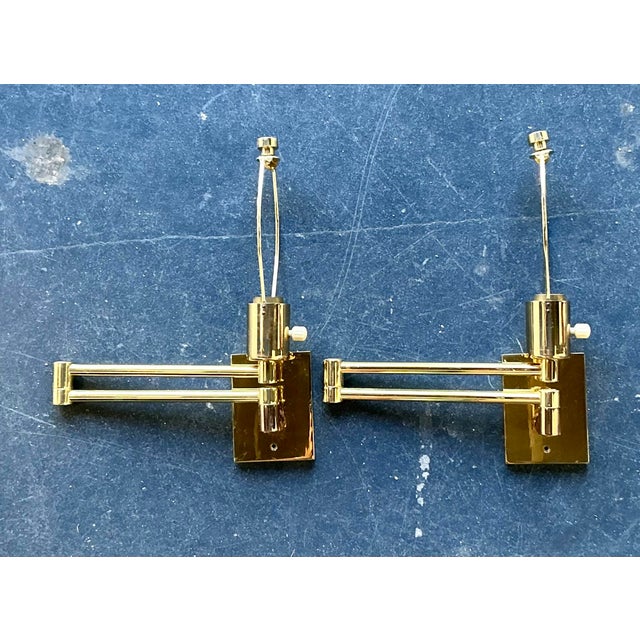 Mid-Century Modern Vintage Regency Hansen Articulated Wall Sconce - A Pair For Sale - Image 3 of 8