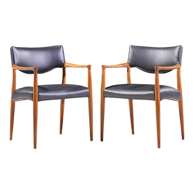 Aksel Bender Madsen and Ejner Larsen Mid Century Danish Teak Occasional Lounge Chairs - Pair For Sale