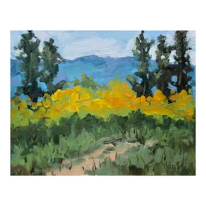 Tahoe Autumn Color, Modern Landscape Oil Painting