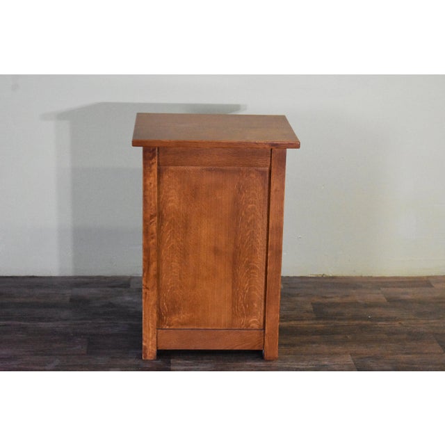 Mission Solid Quarter Sawn Oak 1 Drawer End Table - Model A27 For Sale - Image 4 of 5